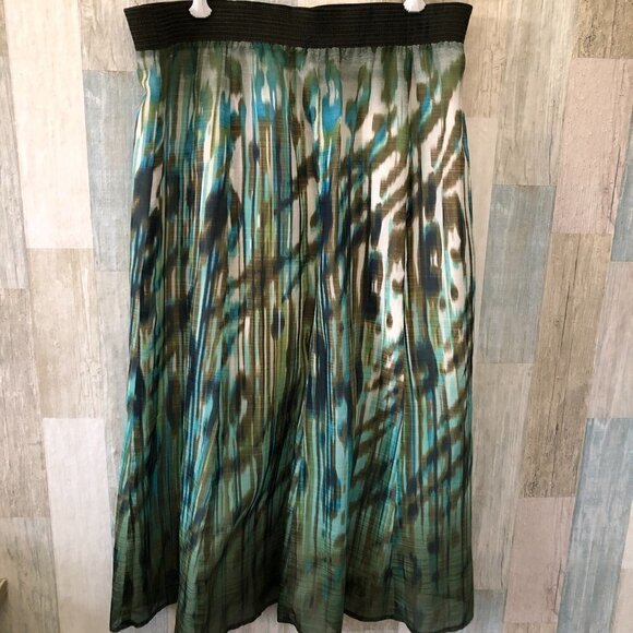 NIC & ZOE Watercolor Silk Blend Midi Skirt - Picture 3 of 10